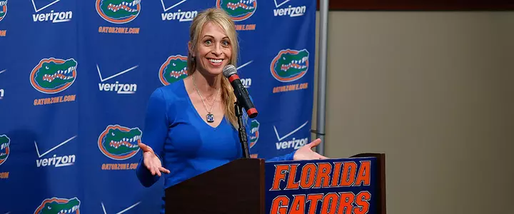 Rhonda Faehn speaks at Monday's All-Sports Press Conference