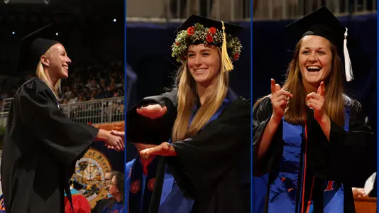 Fall 2015 Soccer Graduates - Tessa Andujar, Lindsey Cooper & Valerie Tysinger