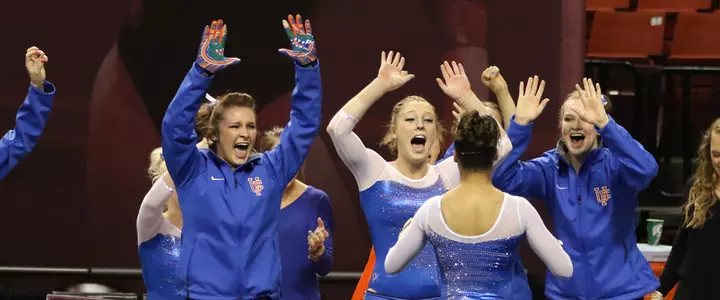 No. 1 Oklahoma gymnastics uses nation’s season-high to defeat No. 3 Gators, 198.50 -198.10
