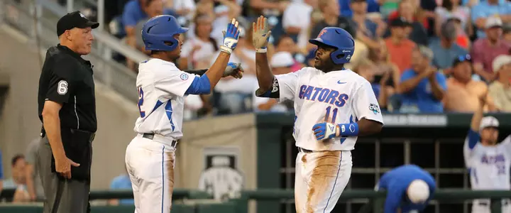 Gators Erupt for an 11-Run Inning after Slow Start, Blow Past Miami in College World Series Opener