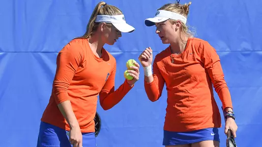 UF Doubles Team of Josie Kuhlman and Belinda Woolcock (left)