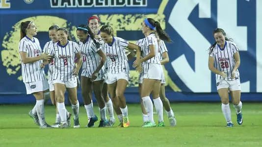 Melanie Monteagudo goal celebration - vs MU SEC Tournament 11-2-16