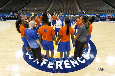 Team huddle SEC Tournament