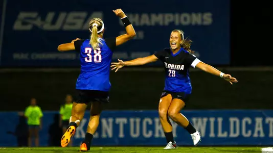 Meggie Dougherty Howard (#28) and Gabby Seiler - at Kentucky 9-8-16