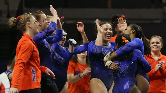 Gators celebrate Kennedy Baker's routine - 1-13-17 vs Kentucky