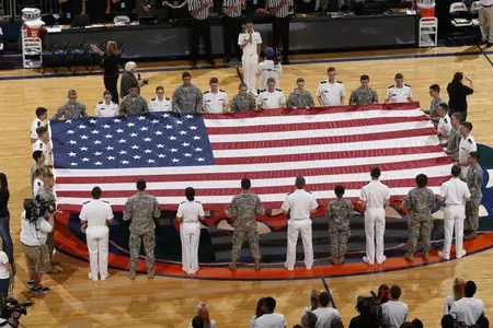 USA Flag Saluting Those Who Serve