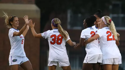 Florida celebrates goal versus Mississippi - 9-14-17