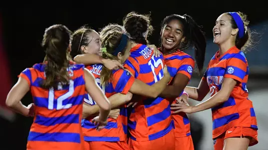 Florida celebrates Sarah Troccoli goal versus Texas A&M
