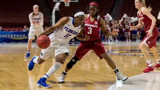 Dyandria Anderson dribbling