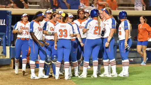 Softball huddle