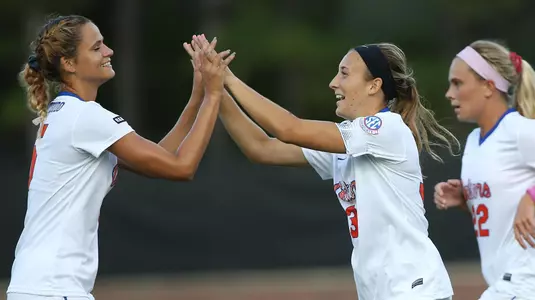 Melanie Monteagudo (left) and Gabby Seiler - vs Syracuse 8-27-17