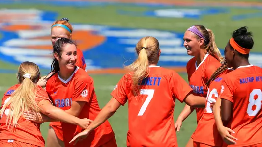 Florida celebrates a goal - vs LSU 9-23-18