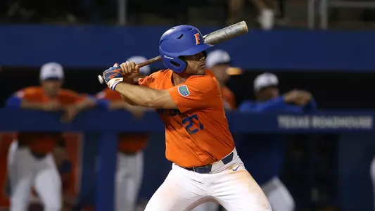 during the Gators' game against the Bethune Cookman Wildcats on Wednesday, February 21, 2018 at McKethan Stadium in Gainesville, Fla. / UAA Communications photo by Allison Curry