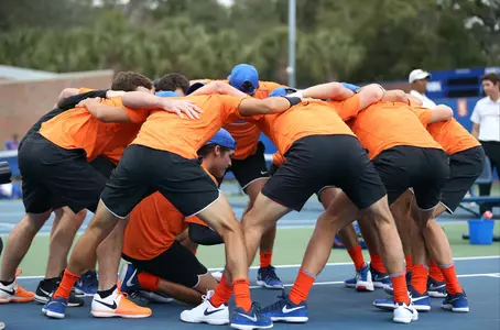 Men's Tennis Team Huddle