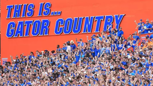 during the Gators' game against the Tennessee Volunteers on Saturday, September 16, 2017 at Ben Hill Griffin Stadium in Gainesville, FL / UAA Communications photo by Matt Stamey