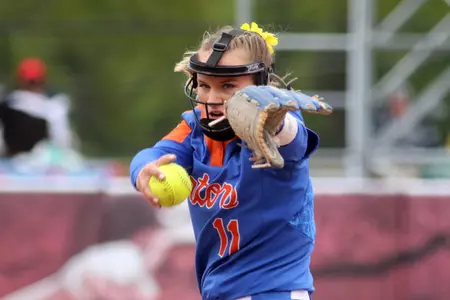 Kelly Barnhill during the Gators game at Alabama April 7, 2018:  Photo by Michael Wade for UAA Communications
