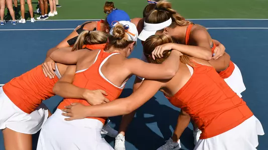 Women's tennis huddle