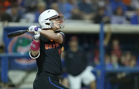 Danielle Romanello during the Gators' 9-0 win against the UNF Ospreys on Wednesday, February 14, 2018 at Katie Seashole Pressly Softball Stadium in Gainesville, Fla. / UAA Communications photo by Piper Hansen