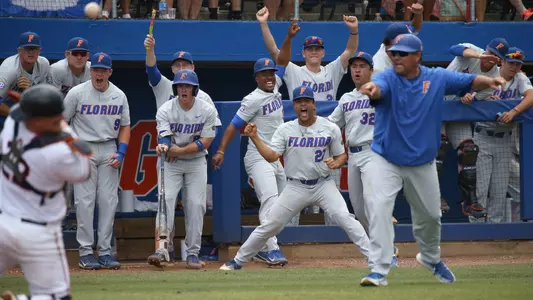 during the Gators' game against the Auburn Tigers in the NCAA Super Regionals on Sunday, June 10, 2018 at McKethan Stadium in Gainesville, FL / UAA Communications photo by Bailey LeFever