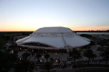 Exactech Arena, outside, evening