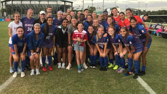 Gators prematch with Abby Wambach_180810