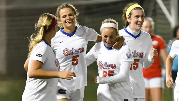 Gators celebrate Melanie Monteagudo's goal -11-10-17