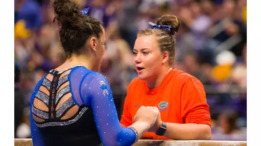 Jazmyn Fobert (right) and Amelia Hundley - 1-18-19 at LSU