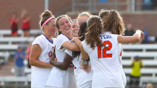 Gators celebrate Deanne Rose's goal versus South Carolina - 191017
