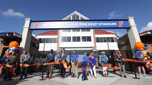 Katie Seashole Pressly Softball Stadium ribbon cuttin, Scott Stricklin, Tim Walton
