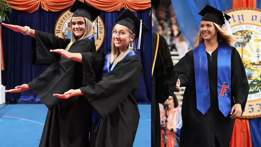 Melanie Monteagudo (left), Sara Wilson, Brittney Bennett - 2019 spring commencement