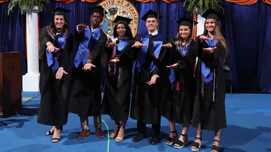Haley Lorenzen (left), Jhonny Victor, Asa Garcia, Anthony Giglia, Maroline May, Haley Hicklen - May 5, 2019 commencement