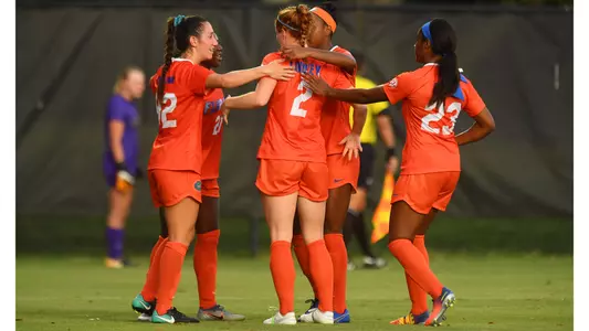 Florida celebrates Alex Stubblebine's goal at WFU - 8-17-19