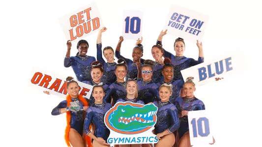 2020 Gator Gymnastics team - Orange & Blue