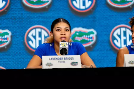 Images from the LSU Tigers vs. Florida Gators women's basketball game at the 2020 SEC Women's Basketball Tournament on Thursday, March 5, 2020 at the Bon Secours Arena in Greenville, SC / Photo by Matt Pendleton/Matt Pendleton Photography for Florida Gators Athletics