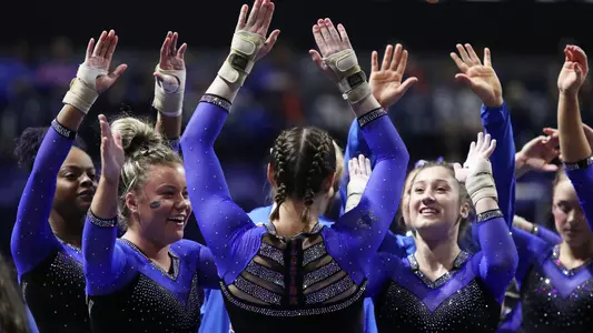 Gators celebrate Megan Skaggs uneven bars routine