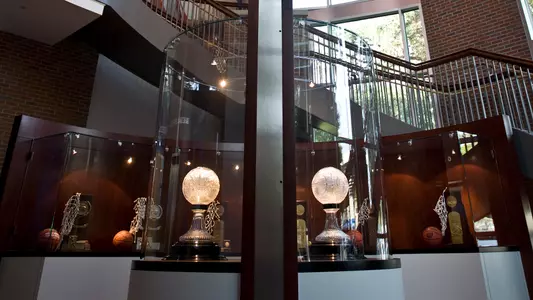 Basketball Practice Facility - Trophies in Rotunda