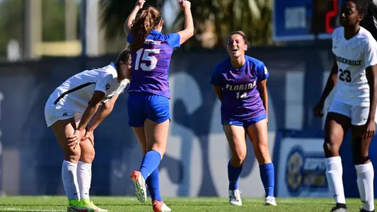 Riley Thompson (left) and Madison Alexander celebrate goal - 211031