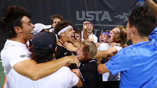 Men's Tennis Team celebration