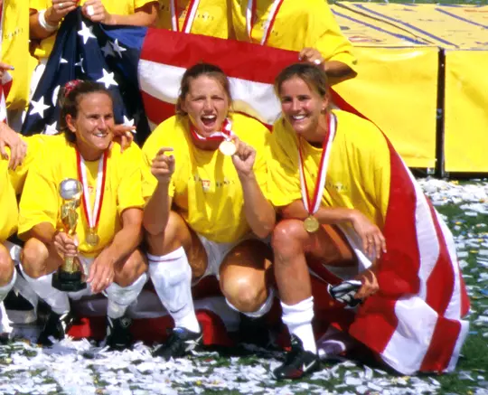Danielle Fotoupoulos (middle) - 1999 World Cup gold