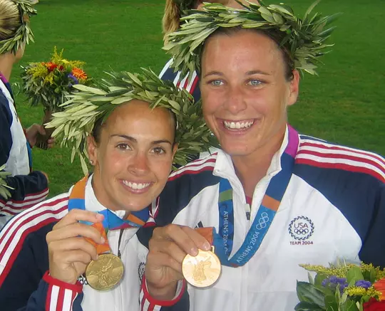 Heather Mitts (left) Abby Wambach - 2004 Olympic gold