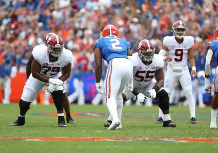 during the Gators' game against the Alabama Crimson Tide on Saturday, September 18, 2021 at Ben Hill Griffin Stadium in Gainesville, Fla. / UAA Communications photo by Isabella Marley