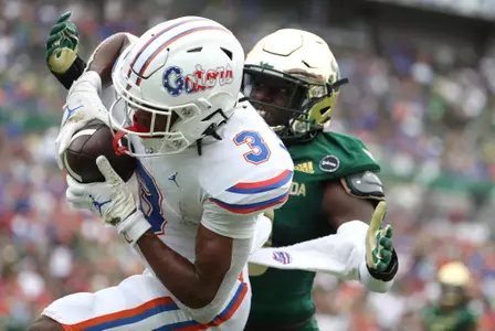 during the Gators' game against the USF Bulls on Saturday, September 11, 2021 at Raymond James Stadium in Tampa, Fla. / UAA Communications photo by Courtney Culbreath
