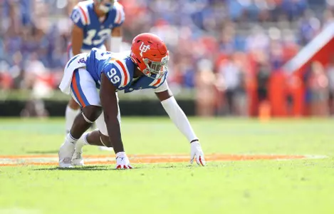 during the Gators' game against the Vanderbilt Commodores on Saturday, October 9, 2021 at Ben Hill Griffin Stadium in Gainesville, Fla. / UAA Communications photo by Tim Casey