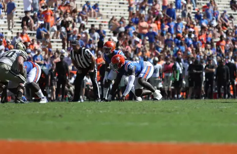 during the Gators' game against the Vanderbilt Commodores on Saturday, October 9, 2021 at Ben Hill Griffin Stadium in Gainesville, Fla. / UAA Communications photo by Isabella Marley
