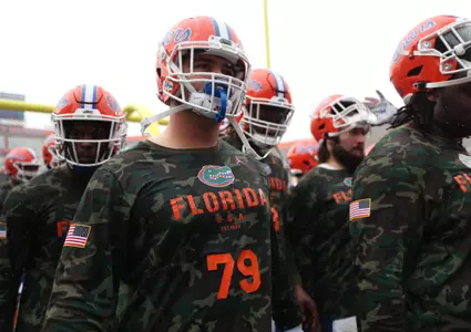 during the Gators' game against the Samford Bulldogs on Saturday, November 13, 2021 at Ben Hill Griffin Stadium in Gainesville, Fla. / UAA Communications photo by Isabella Marley