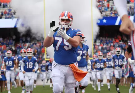during the Gators' game against the Samford Bulldogs on Saturday, November 13, 2021 at Ben Hill Griffin Stadium in Gainesville, Fla. / UAA Communications photo by Anna Carrington