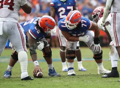 during the Gators' game against the Alabama Crimson Tide on Saturday, September 18, 2021 at Ben Hill Griffin Stadium in Gainesville, Fla. / UAA Communications photo by Isabella Marley