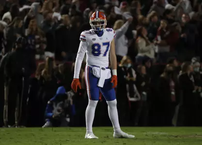 during the Gators' game against the South Carolina Gamecocks on Saturday, November 6, 2021 at Williams-Brice Stadium in Columbia, S.C. / UAA Communications photo by Courtney Culbreath