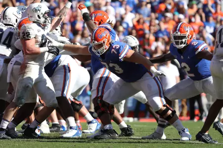 during the Gators' game against the Samford Bulldogs on Saturday, November 13, 2021 at Ben Hill Griffin Stadium in Gainesville, Fla. / UAA Communications photo by Courtney Culbreath