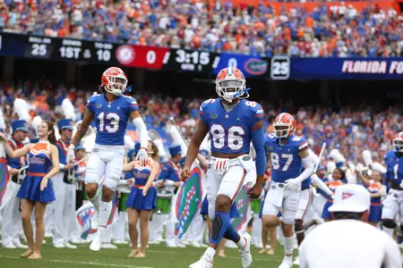 during the Gators' game against the Alabama Crimson Tide on Saturday, September 18, 2021 at Ben Hill Griffin Stadium in Gainesville, Fla. / UAA Communications photo by Alexis Greaves